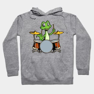 Cartoon gecko drummer Hoodie